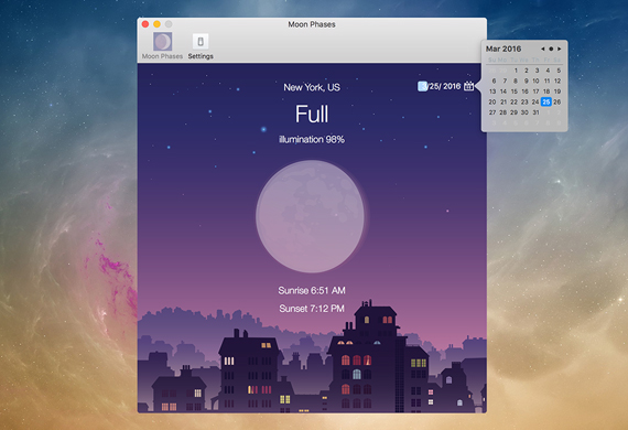 Moon Phase - Calendar, Sunrise, Sunset